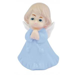 Escultura de Ángel de Cerámica Azul Cielo, 4.9*4.2*7.5 Pulgadas, Obra de Arte - Product Image 1