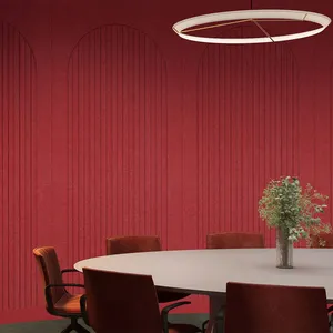 Dekorasi Interior Bahan Kedap Suara Panel Dinding Poliester Akustik 3D