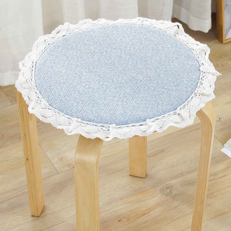 Cotone blu con pizzo