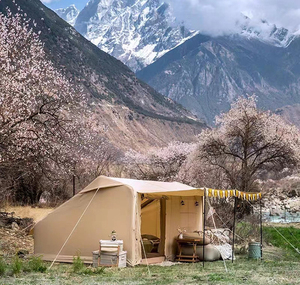 Due camere due sale campeggio all'aperto tenda gonfiabile portatile resistente alla pioggia per il turismo senza costruzione - Product Image 3