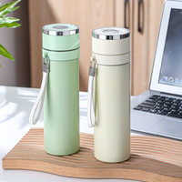 Tasse Cadeau en Acier Inoxydable Isolée Sous Vide Résistante à la Chaleur et aux Hautes Températures avec Séparation Thé-Eau et Couvercle à Ouverture Facile