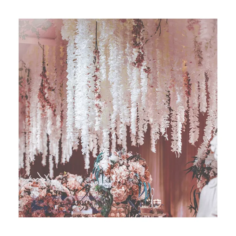סיטונאי באיכות גבוהה ויסטריה משי מלאכותי פרחים לחתונה מסיבת קישוט