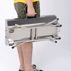 <span class=keywords><strong>Barbecue</strong></span> <span class=keywords><strong>a</strong></span> Carbone Pieghevole <span class=keywords><strong>a</strong></span> Doppia Ala in Acciaio Inossidabile, Portatile e Resistente, Stile Valigia, per Campeggio e Picnic all'Aperto, Versatile e ad Alte Prestazioni - Product Image 3