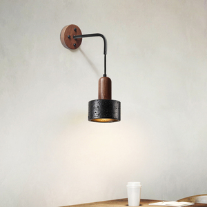 Applique <span class=keywords><strong>da</strong></span> <span class=keywords><strong>Parete</strong></span> in Travertino Stile Mid-Century <span class=keywords><strong>con</strong></span> <span class=keywords><strong>Braccio</strong></span> in Metallo Nero e Paralume in Pietra, Luce LED Calda per Soggiorno e Arredamento Casa - Product Image 4