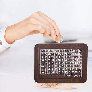 Boîte à monnaie en bois avec fente pour pièces et serrure | |   Caisse à monnaie portable pour la maison/le bureau | |   Boîte de rangement durable pour argent liquide - Product Image 2