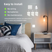 Pas de batterie étanche Piezo télécommande interrupteur d'éclairage IP65 2 gangs auto-alimenté/cinétique RF433 interrupteur d'éclairage cinétique sans fil