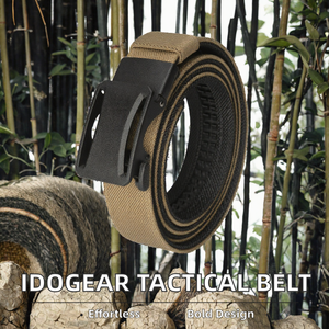 2026 Hot selling Nylon <b>Fabric</b> <b>Belt</b> 3.5cm Auto Lock Buckle Casual Style Tan with Black Interior Resin Buckle - Product Image 4