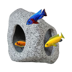 Caja Decorativa de Silicona para Acuario, Escondite para Peces, <span class=keywords><strong>Juguete</strong></span> Masticable Duradero y de Bajo Consumo, Protección Ambiental - Product Image 1