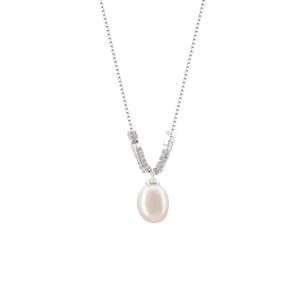 S925 Pure <b>Silver</b> Crushed Ice Love <b>Necklace</b> with Vintage Light Design Sparkling <b>Chain</b> Set Niche Pearl Jewelry - Product Image 5