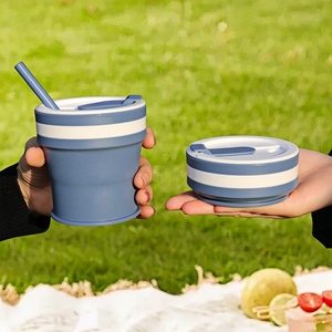 Eco-friendly Resealable Small 170ml 200ml 350ml Reusable Collapsible <strong>Cup</strong>,silicone Folding Travel <strong>Cup</strong>, Silicone Foldable <strong>Cup</strong> - Product Image 3