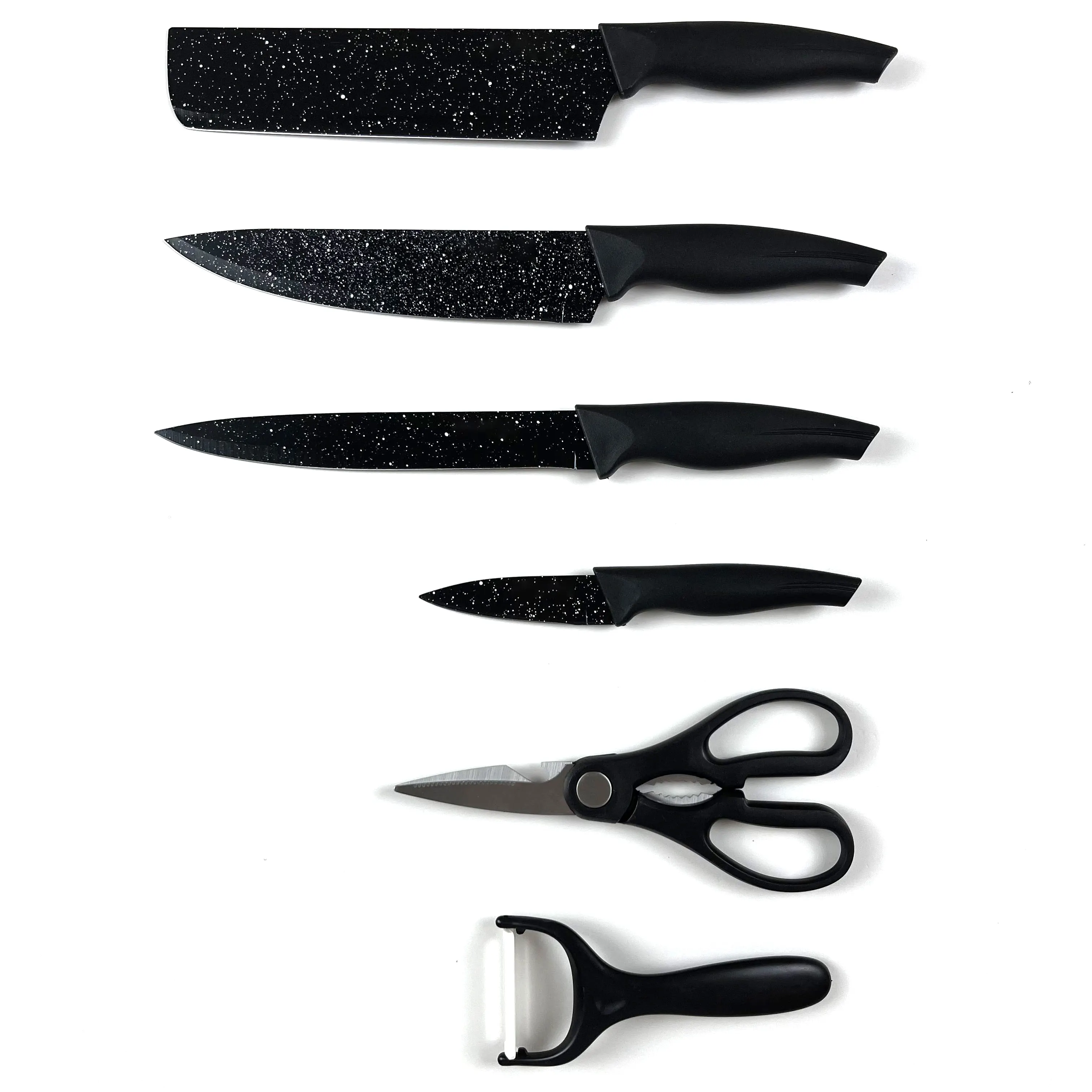 5 Pieces Black Coating Knife Sets Stainless Steel Kitchen Knives Sets
