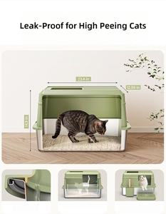 Caja de arena cerrada Hyra para gatos, evita que la arena se esparza, inodoro para gatos, bandeja de arena con cajón para gatos que orinan mucho - Product Image 4