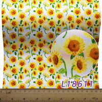 Tissu Pu en tournesol frais personnalisé, cuir pour bricolage, 136Cm x 30Cm, 1 pièce
