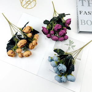 Bouquet de fleurs artificielles Camélia 32cm, arrangement floral en soie pour mariage, décoration intérieure, accessoires de photographie - Product Image 2