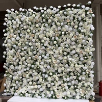 Panneaux muraux en soie enroulables 8x8 pieds, motif roses violettes modernes et romantiques, toile de fond photo pour événements et mariages, décoration de mariage