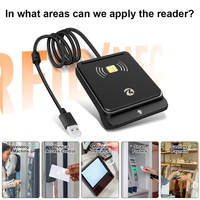 Lectores de Tarjetas de Control de Acceso RFID NFC Sin Contacto ZOWEETEK y Lector de Tarjetas con Chip IC Inteligente de Contacto, Lector y Grabador de Tarjetas Bancarias/de Crédito