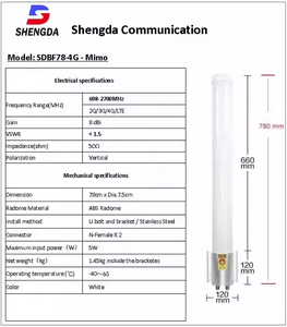 Antena de Fibra de Vidrio de 698-2700MHz, 4G, 12dBi, Alta Ganancia, con Soporte, Antena MIMO para Exteriores para Comunicación - Product Image 5