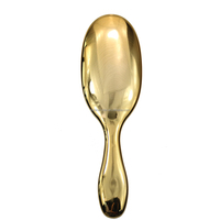 Brosse à Cheveux Ovale en Métal Doré à Petits Poils de Sanglier Anti-Statique pour Massage du Cuir Chevelu et Extensions Capillaires