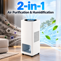 Humidificateur évaporatif 8L à remplissage par le haut, 1300mL/h, contrôle intelligent de l'humidité pour la maison et le bureau
