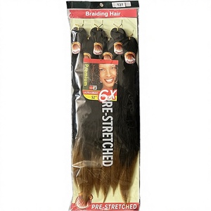 Mira 3X 6X 500g Cabello Sintético Preestirado para <span class=keywords><strong>Trenzas</strong></span> Yaki, 6 Paquetes <span class=keywords><strong>de</strong></span> 26 Pulgadas, Textura Afro Yaki Suave, Doble Trama a Máquina - Product Image 2
