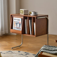 Meuble de rangement vintage nordique en bois massif pour magazines, bibliothèque, petit meuble d'appoint pour salon, rangement de disques vinyles, maison, bureau à domicile, hôtel