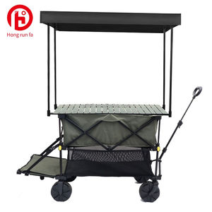Vente d'usine, chariot pliable à roues larges personnalisé pour l'extérieur, chariot de jardin, chariot de plage pliable pour le camping avec pare-soleil amovible - Product Image 2