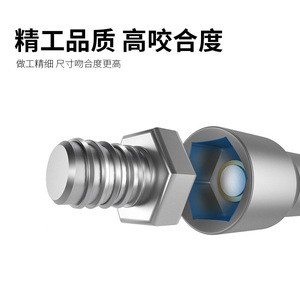 Fang Dawang Electric Wrench Socket Head 6 Mm 1/4 Inch Hexagon Stainless Steel Magnetic Extended Bit For Electric Drill - Product Image 4