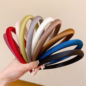 Diadema Simple de Color Sólido, Diadema Cubierta de Tela de Satén para Niñas, Color Personalizado, Diadema Lisa para Niñas, Diadema Estrecha Antideslizante - Product Image 1