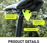 Pièces de vélo pour cyclistes, signalisation triangulaire réfléchissante personnalisée pour la sécurité nocturne, signalisation d'avertissement de haute visibilité pour vélo, sécurité cycliste