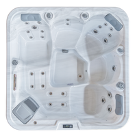 Bain à remous extérieur en acrylique pour 5 personnes avec deux sièges inclinables, spa, hydrothérapie