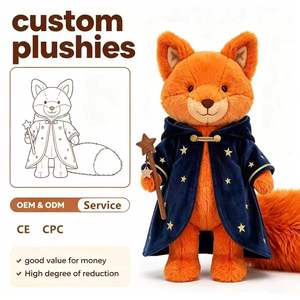 Peluche <span class=keywords><strong>de</strong></span> Zorro Mago Personalizado <span class=keywords><strong>de</strong></span> Fábrica OEM, Zorro Naranja con Capa <span class=keywords><strong>de</strong></span> Estrella, Varita Mágica, Mascota <span class=keywords><strong>de</strong></span> Bruja <span class=keywords><strong>de</strong></span> Halloween, Decoración Personalizada CE CPC - Product Image 1