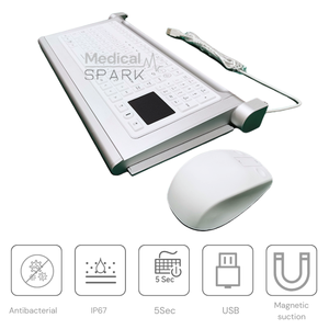 مجموعة لوحة مفاتيح طبية محكمة الغلق وقابلة للغسل وقابلة للتعقيم ومضادة للبكتيريا ومقاومة للعفن مع لوحة لمس - Product Image 6