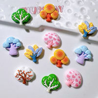Patch décoratif fait main en matériau peint, colle crème, pour coque de téléphone portable DIY, accessoires pour cheveux d'enfants, papeterie, boucle de chaussure, motif arbre rose