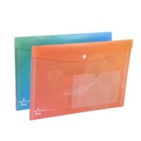 Cartera de bolsillo con estampado personalizado, carpeta de plástico para documentos, escolar, PP, A4, con botón a presión