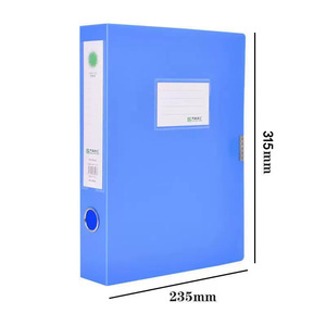 A4 Plastic Document <b>Box</b> Blue PP Office <b>File</b> Storage Organizer 50mm Width Rectangle Standing Type Neatening Storage - Product Image 1