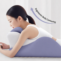 Oreiller multifonctionnel en mousse à mémoire de forme pour le lit, coussin de repos pour couple pour la lecture et l'utilisation du téléphone, design bicolore, cadeau d'anniversaire