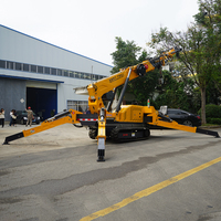 Mini Grúa Araña Móvil de 5 Toneladas con Motor Diésel, Orugas y Altura de Elevación de 16.5m y Potencia de 55KW