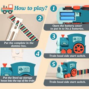 Offre Spéciale Train <span class=keywords><strong>domino</strong></span> automatique livraison train électrique dominos colorés ensembles de rallye ensemble de blocs - Product Image 3