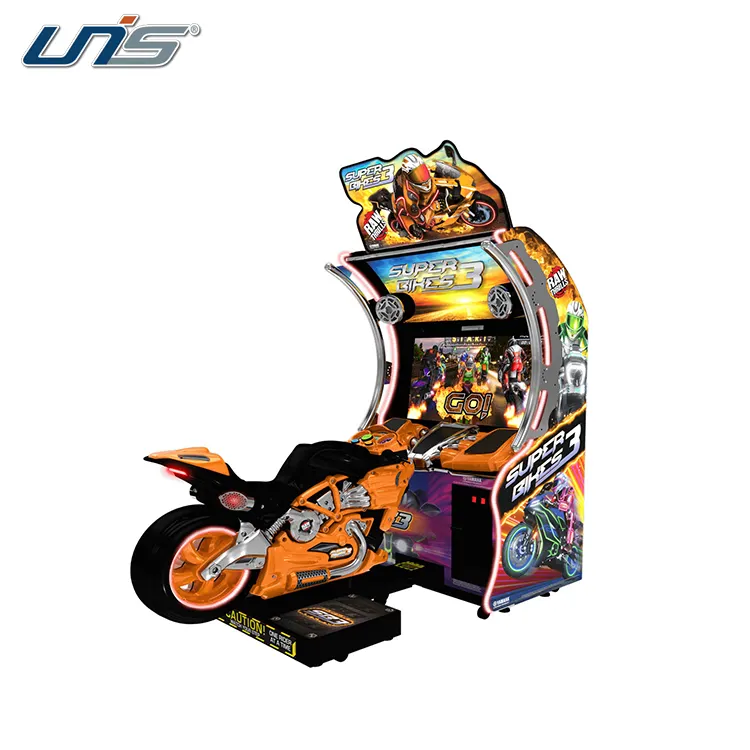 UNIS Game Simulator mengemudi balap, mesin permainan 3 koin sepeda Super