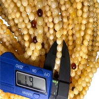 Perles rondes en ambre baltique naturel, livraison gratuite, véritables et douces, pierres polies authentiques