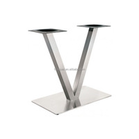 Base de table commerciale moderne en acier inoxydable poli - Pied de table rond robuste pour restaurant, café et hôtel