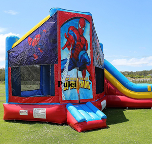 Spiderman inflable <span class=keywords><strong>castillo</strong></span> hinchable tobogán divertido juego de <span class=keywords><strong>castillo</strong></span> hinchable con tobogán Combo Alquiler de fiesta - Product Image 3