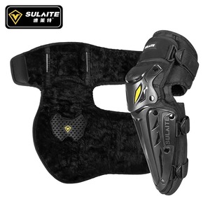 SULAITE Rodilleras para motocicleta, forro polar grueso, protectores de piernas cálidos y resistentes al viento, talla única, color negro, protección para adultos - Product Image 2