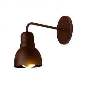Applique murale en métal cuivré marron, luminaire décoratif d'intérieur pour les fêtes, base ronde en métal marron, dôme, lumière de Noël - Product Image 1