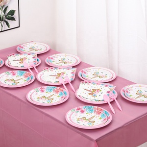 Juego de Platos Desechables de Papel con Tema de Unicornio DAMAI, Vajilla para Fiestas, Juego de Vajilla Rosa para Niños - Product Image 1