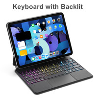 Keyboard Magnetik 64 Tombol untuk iPad Tablet Nirkabel Bluetooth dengan Trackpad Anti Ghosting Port Pengisian Daya Tipe-C Ultra-tipis