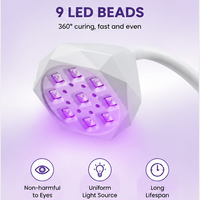 Lampe à ongles UV LED mini rechargeable portable 7W, lampe tactile pour manucure avec tête en silicone, sécheuse à vernis à ongles UV pour usage domestique