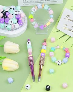 Großhandel Bulk 12mm Bunte BPA-freie Bedruckte Silikon-Buchstabenperlen Silikon-Beißperlen für Schnuller-Schlüsselanhänger - Product Image 6