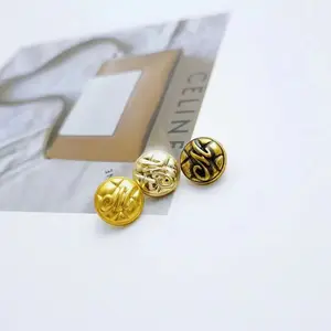 Wholesale Gold Plated Button Jacket Blazer Coat Gold Plated buttons Metal Shank metal sewing accessory buttons