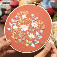 Handgemaakte katoenen linnen borduur DIY kit Europese stijl Lu 3D geborduurd logo lint wanddecoratie pastorale platteland beginners